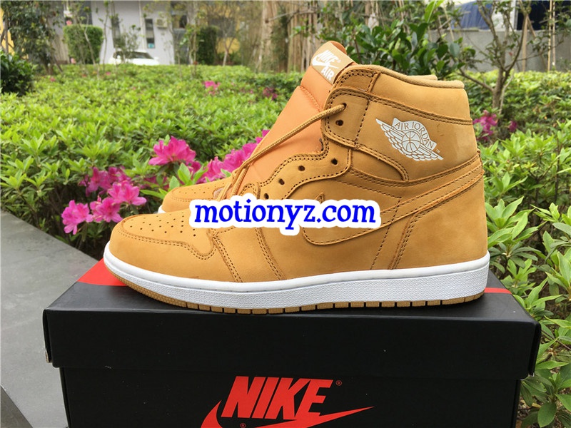 Authentic Air Jordan 1 Retro Wheat Yellow